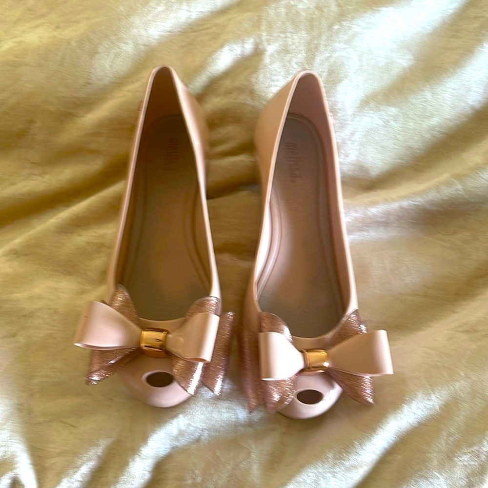 Melissa rubber shoes with super cute glittery bow